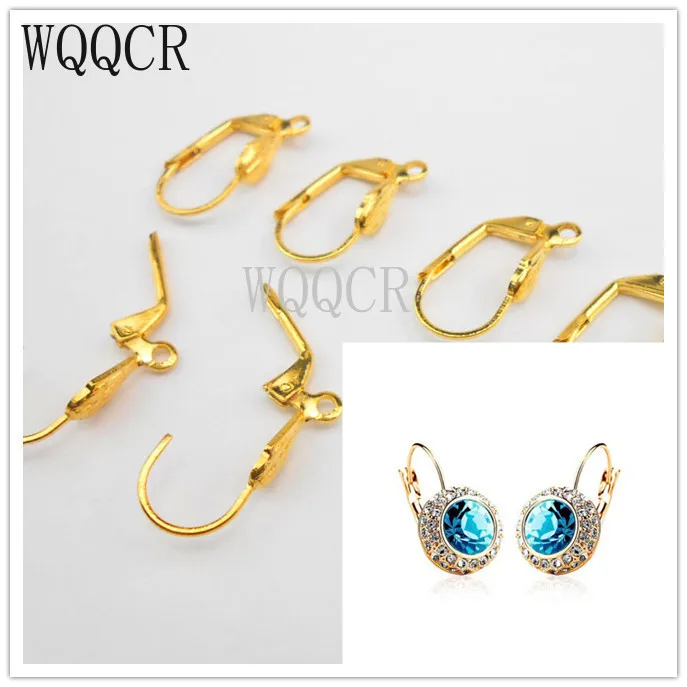 

Good Quality Semicircle Yellow Gold Plated Flexible Hook Earrings Earwires Woman Jewelry Lever Back Accessories Findings