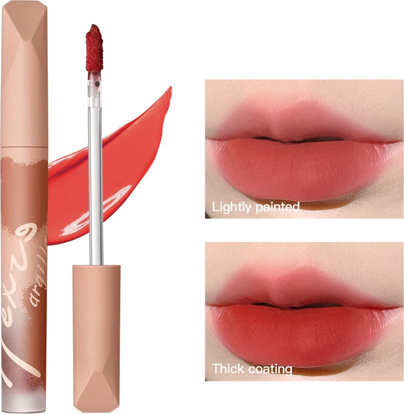 

Бархатистый матовый блеск для губ HEXZE, блеск для губ, губная помада нюдового цвета, слайкая, гладкая, увлажняющая, сексуальные губы, Косметик...