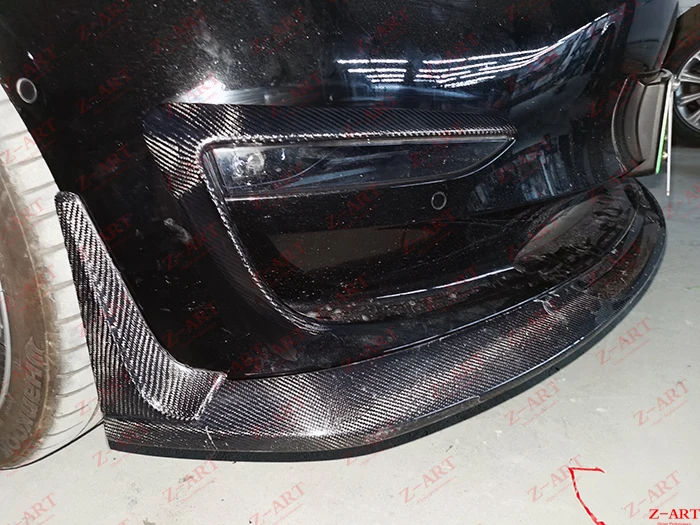 Z ART углеродное волокно Передняя створка для Tesla модель 3 переднего бампера