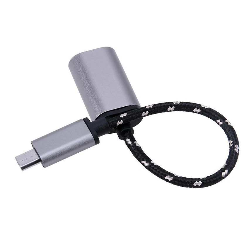 Плетеный Micro USB штекер-USB гнездо OTG адаптер кабель передача данных для смартфонов