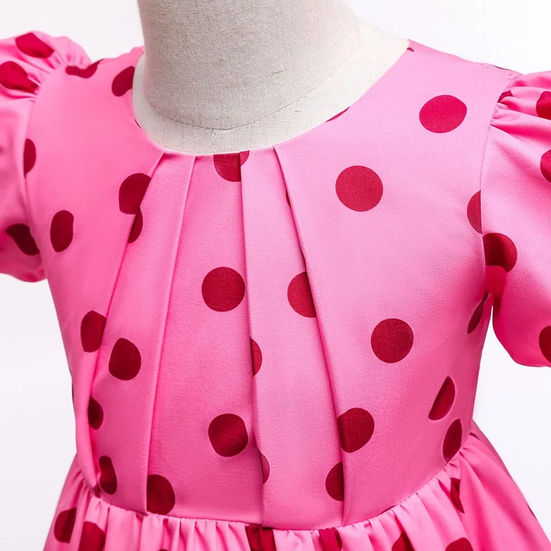 Винтажные платья в горошек с розами для девочек новинка 2021 Модное детское платье