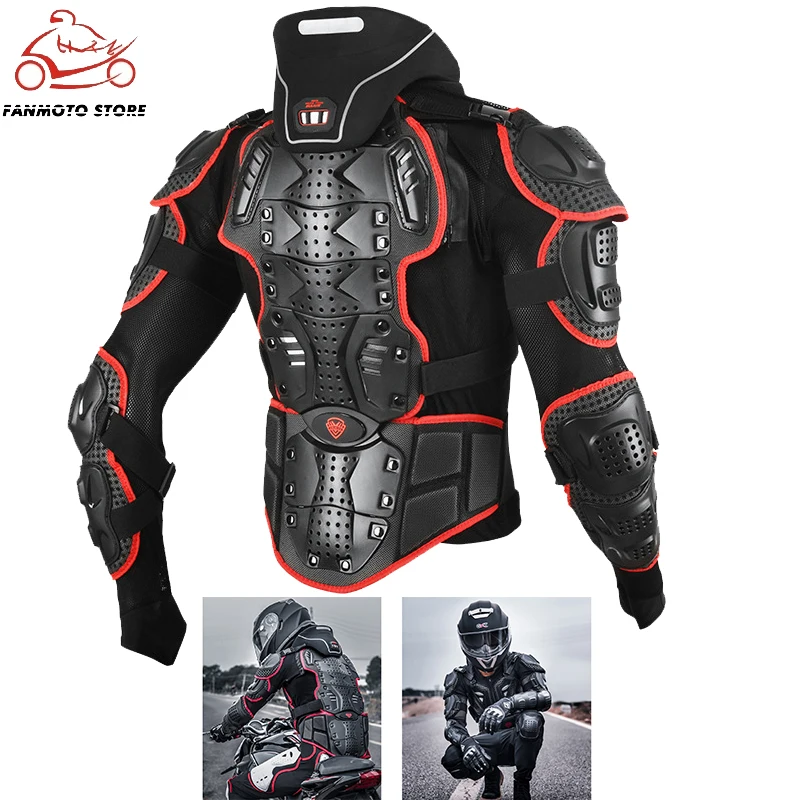 Motorcycle Body Armor Protection Moto Racing Protector Jacket Motocross with Neck | Автомобили и мотоциклы