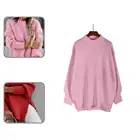 Зимний свитер с длинным рукавом-фонариком, 4 цвета, удобный женский свободный свитер с воротником-стойкой, свитер на выход