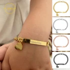 Браслет-Шарм с именем на заказ, из нержавеющей стали