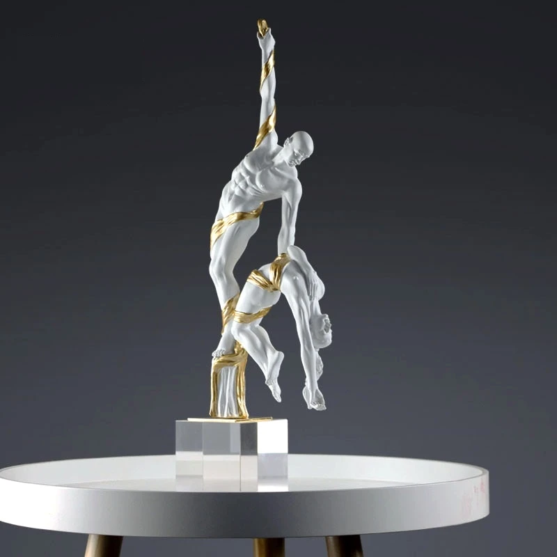 Художественная смола пара акробатиков скульптура кристальная основа для