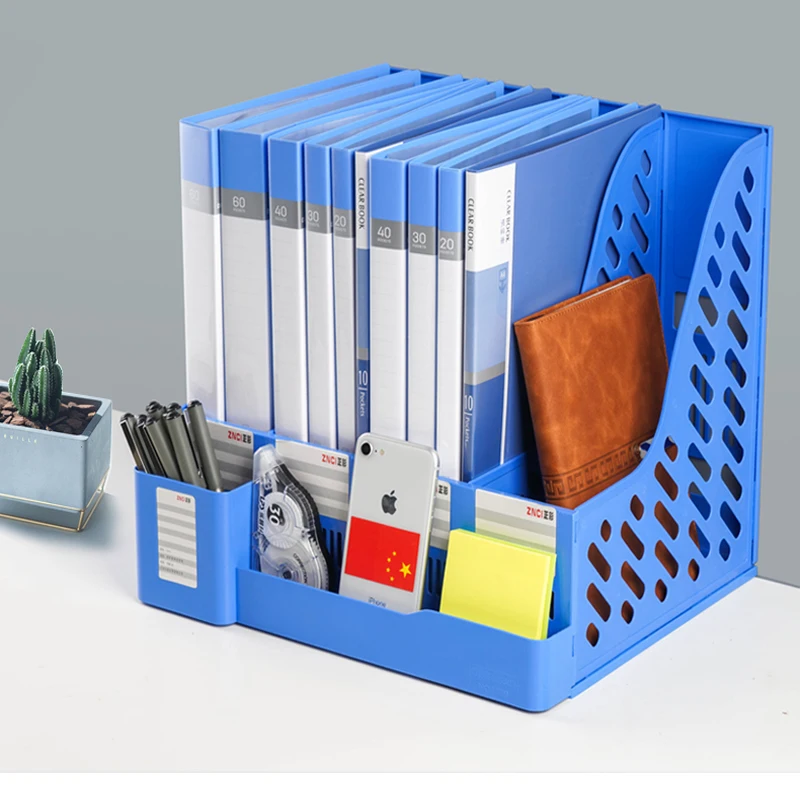 Folder Storage Box Bookshelf File Shelf Office Book Stand Desktop Stationery Supplies Information Organizer Bag Holder | Дом и сад
