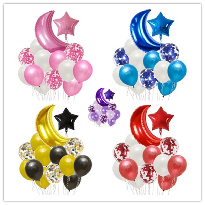 15 шт. блесток латексный воздушный шар Луна круглый висячий отмечание праздника
