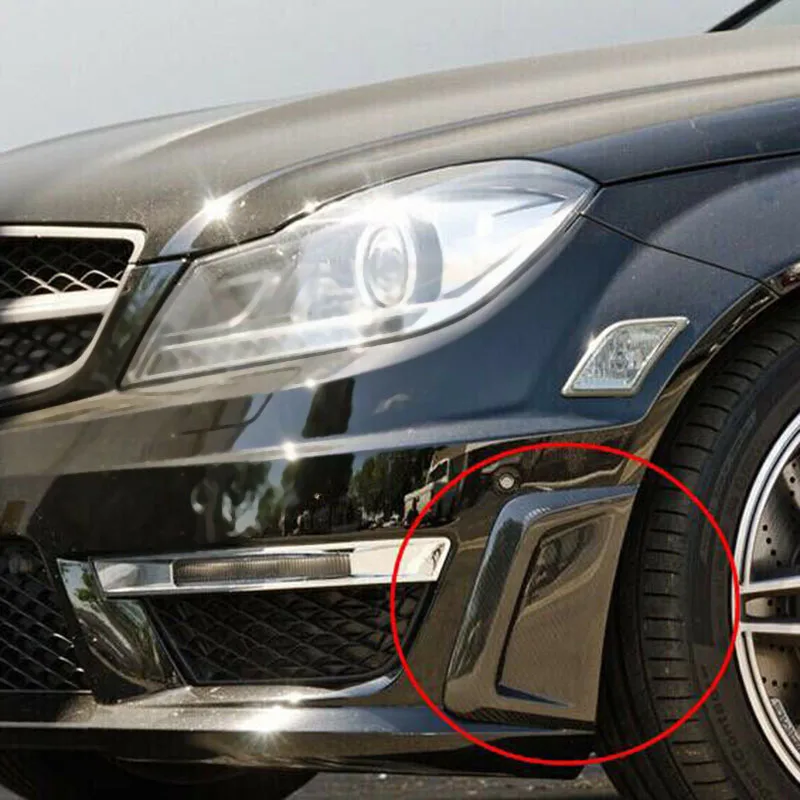 

2PC Front Bumper Side Air Fender Insert Vent Cover for Mercedes Benz W204 C63AMG 2012-2014 Carbon Fiber