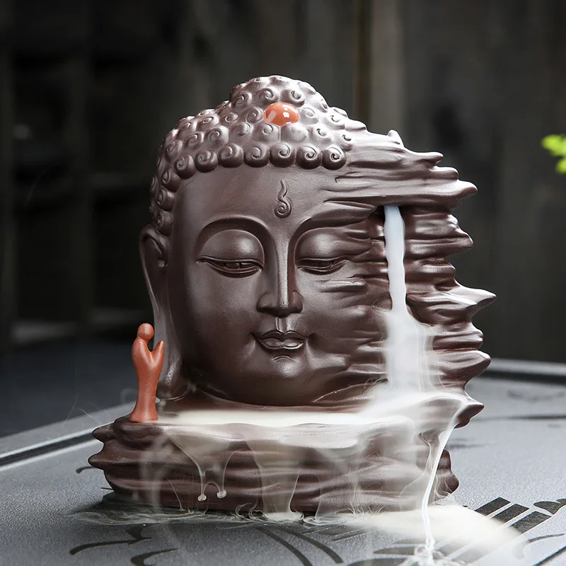 

Backflow Incense Burner Ceramic Statue Incense Sticks Aroma Diffuser Buddha Decor Decoration Zen Incensariobuddha Decor BK50XX