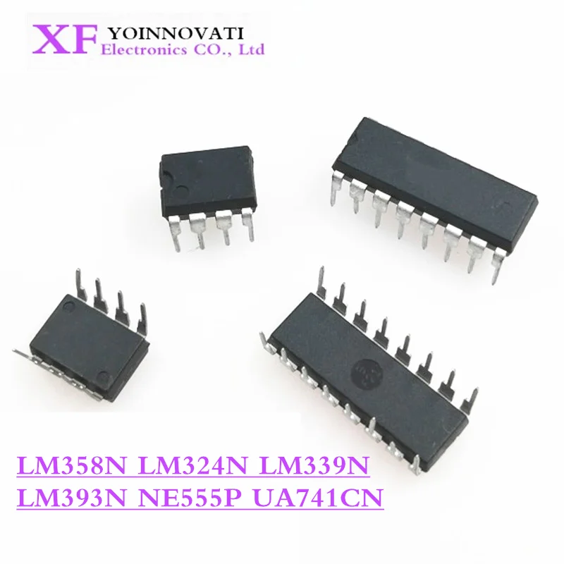 20 шт UA741 LM324 LM393 LM339 NE555 LM358 DIP LM358N LM324N LM339N LM393N NE555P UA741CN усилителя Новый | Электронные