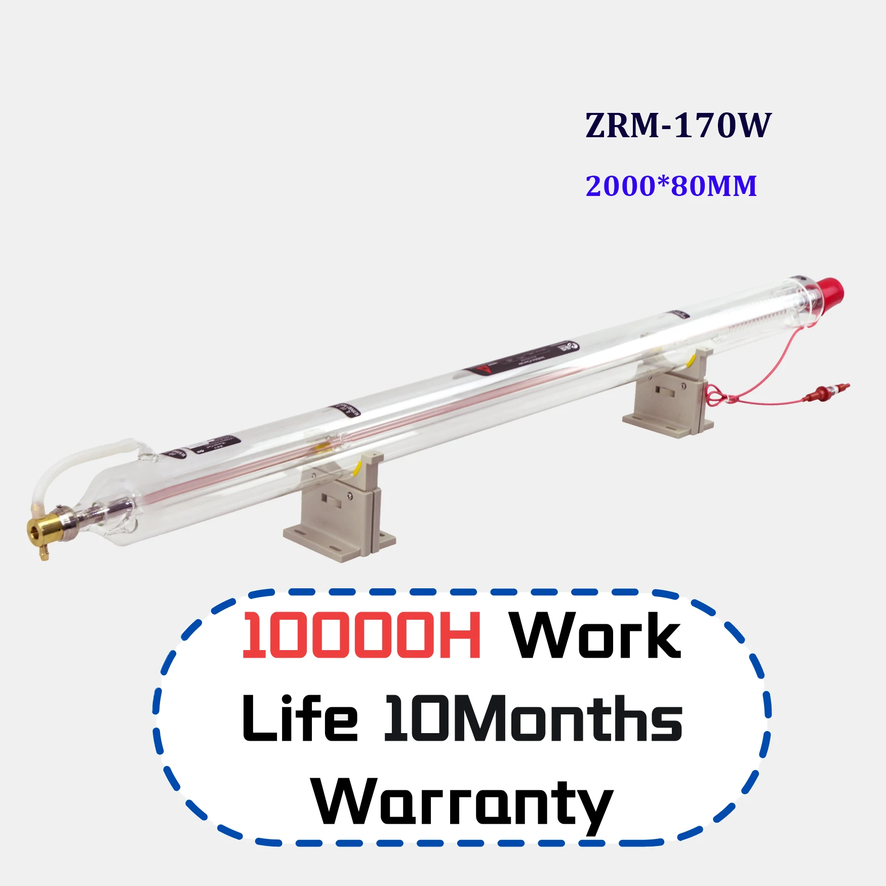 

Shzr 170W Laser Tube 170W Co2 Laser Tube Tube Length 2000Mm Diameter 80Mm Glass Laser Tube