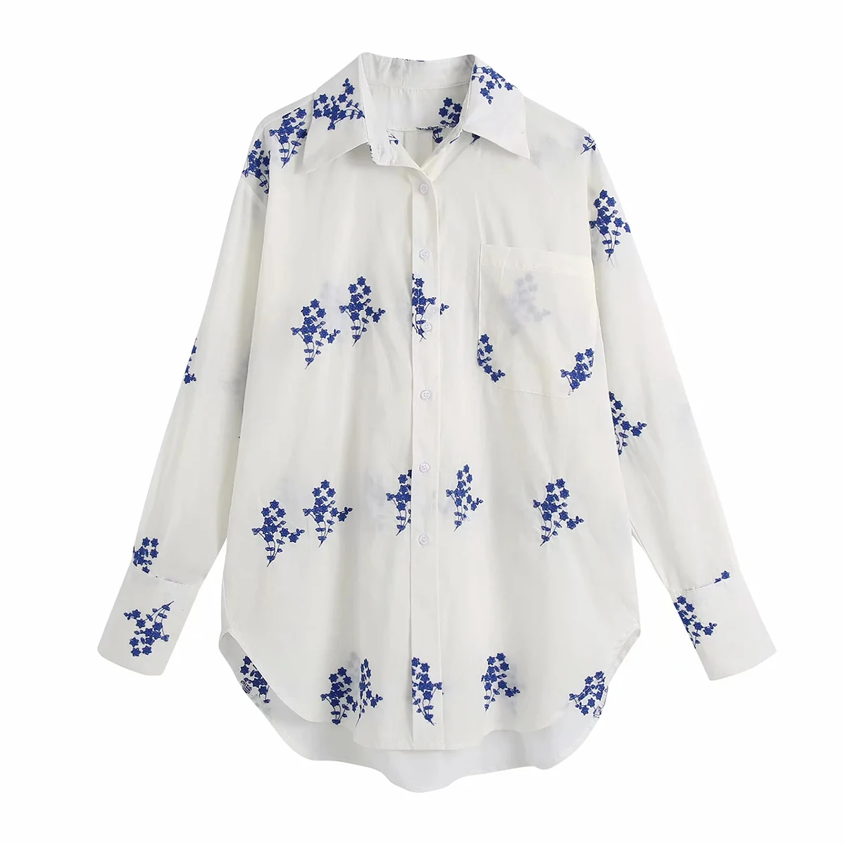 

Casual Shirt Collar Cotton Long Sleeve Regular Length Blouses DLSY719