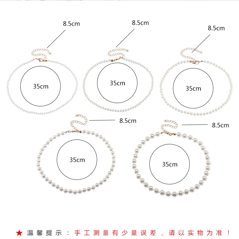 New Fashion Elegant White Imitation Pearl Choker Necklaces Round Wedding Chain Necklace For Women Charm Party Jewelry Gift | Украшения и
