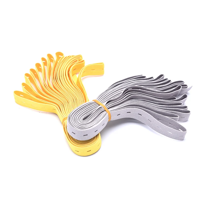 5 м цветная Регулируемая плоская эластичная лента с отверстиями для пуговиц