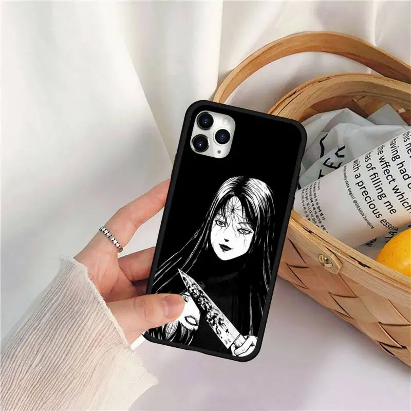 

Junji Ito Tees Horror Phone Case for iPhone 11 12 pro MINI XS MAX 8 7 6 6S Plus X 5S SE 2020 XR