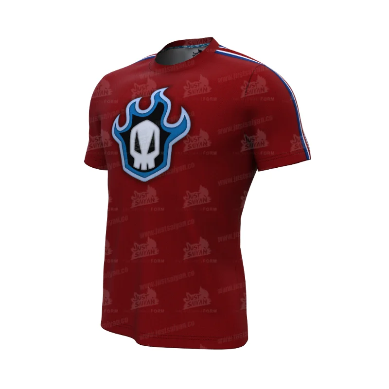 

2021 Summer Training T-shirt Casual Wear T-shirt Short Sleeve Outdoor Sports Fitness Men's Red and White T-shirt Breathable
