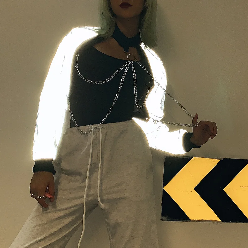 Новое Женское Необычное Ожерелье Светоотражающая куртка |