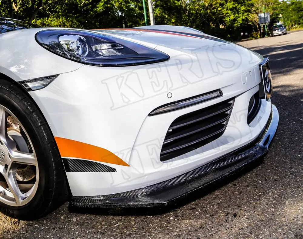 Передний спойлер для губ из углеродного волокна porsche 718 cayman boxster 2017 и выше |