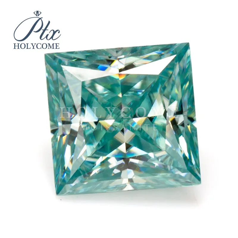 Сапфировый синий цвет принцесса огранка 3ct 8x8 мм Муассанит Диамант ювелирные