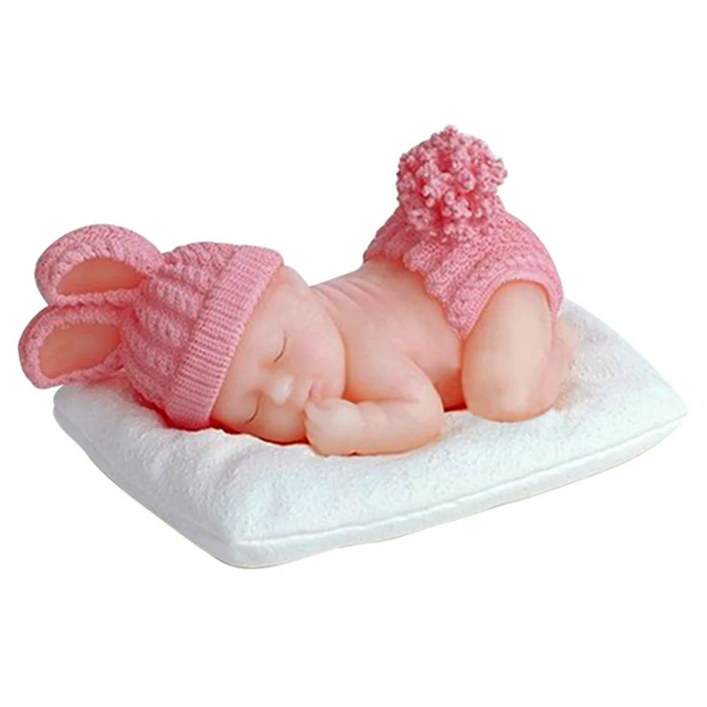 

Non-Stick Cute Mold Decoration Tools Sleep Baby Shaped Silicone Cake Mould 3D Lovely Flexible Baking Mold Decorating