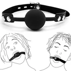 Мягкий силиконовый шарик, кляп для фиксации рта, БДСМ, с набивной лентой из искусственной кожи, секс-игрушки для пар, эротические игры для взрослых