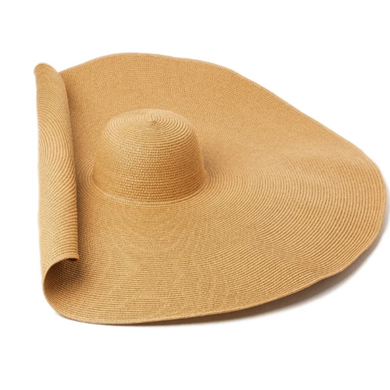 

LVTZJ Super Bigger Brim Wide Straw Hats For Women Foldable Paper Beach Hat Summer Sun UV Hats Stage Cap Dropshipping Wholesale