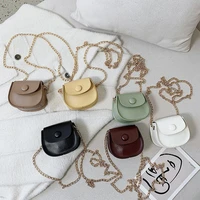 mini shoulder bag coin purses chain pure color simplicity small soft leather saddle bag women fashion new handbag