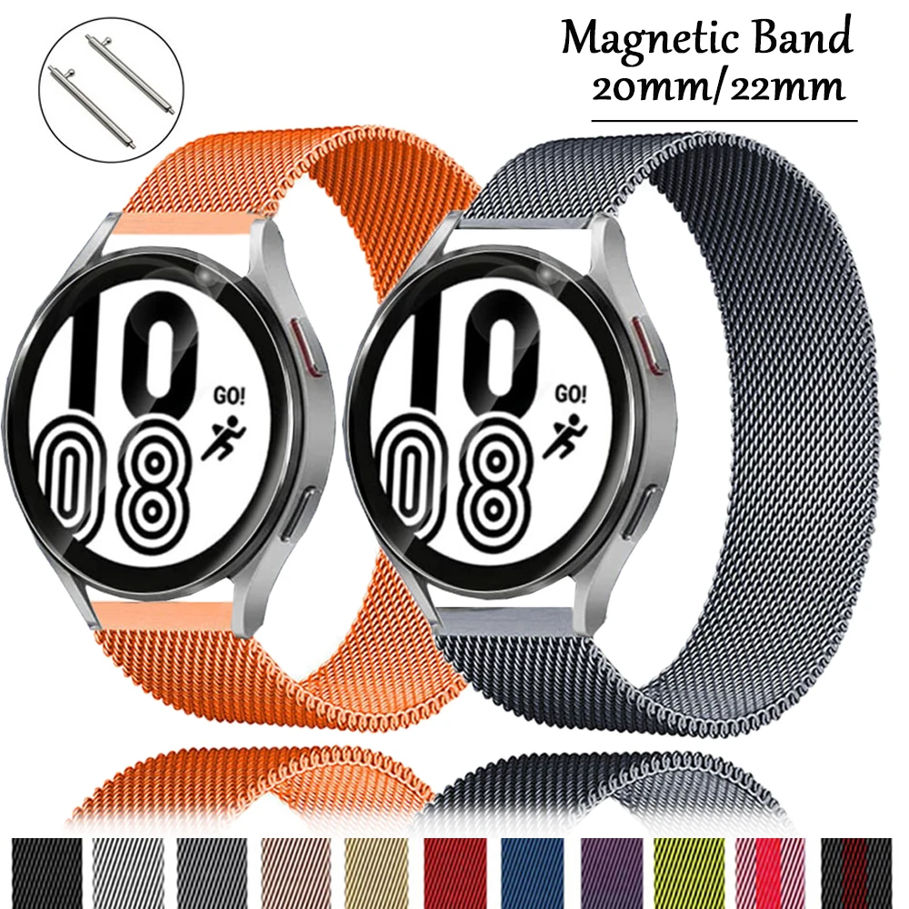 

Magnetic Loop For Samsung Galaxy watch 4/classic/3/Active 2 strap 45mm 41mm 46mm/42mm bracelet Huawei GT/2/2e 20mm 22 watch band