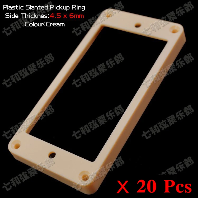 

20 Pcs Cream Plastic Slanted Double Coil Pickup Ring for Electric Guitar, (4.5mmx6mm) (SL-CR-4.5*6mm-20)