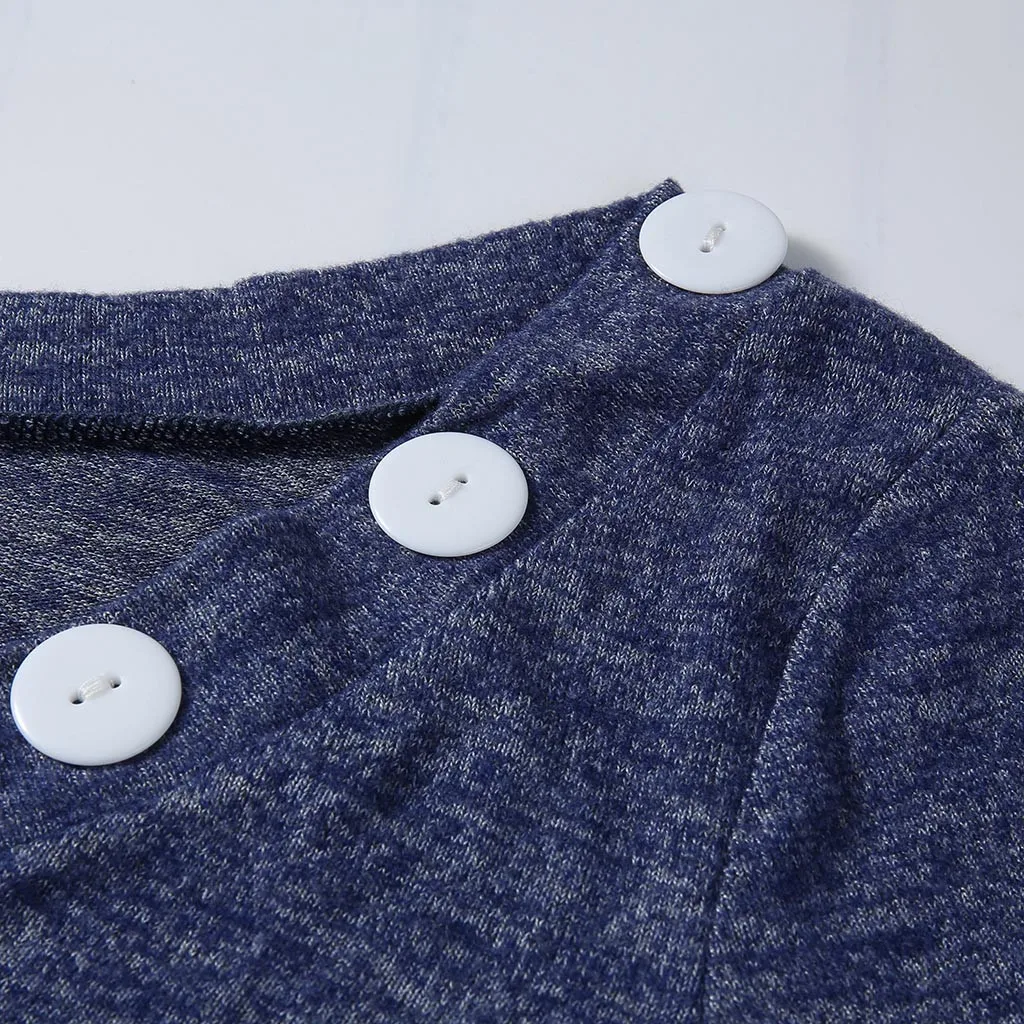 Casual Fashion Knitted Sweater Women Solid Basic Autumn Winter Jumpers 2019 Long Sleeve Sexy Button V Neck Tops Blouse |