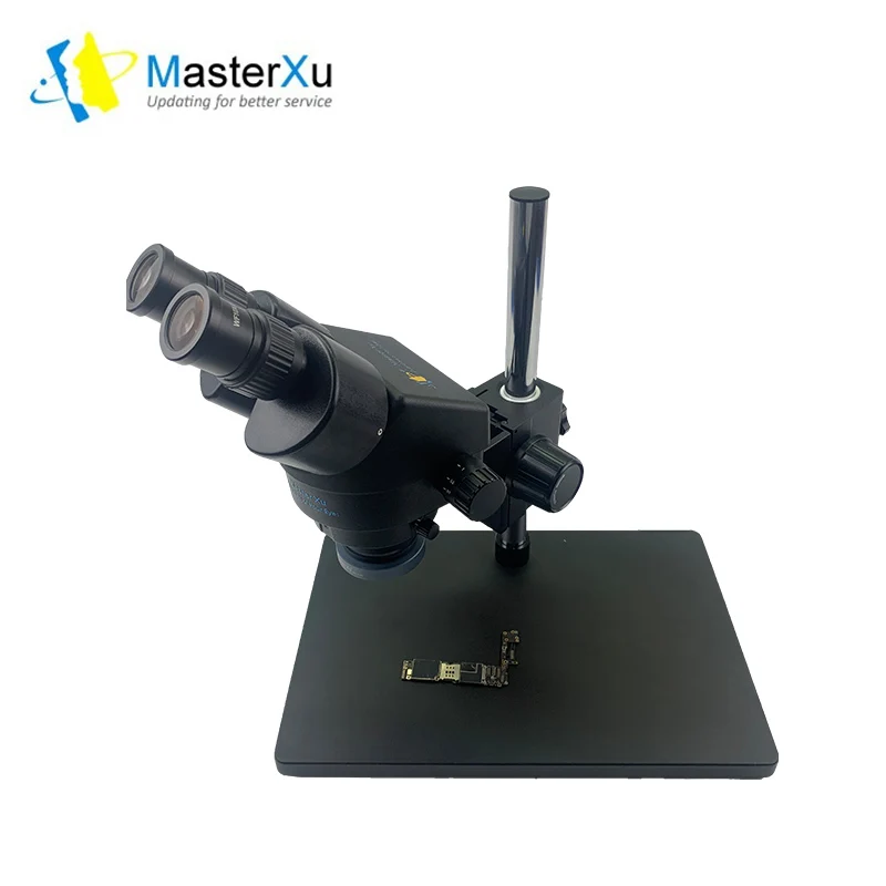 

7-45x stereo Binocular microscope black Continuous zoom Super HD no vertigo+Big size metal stand