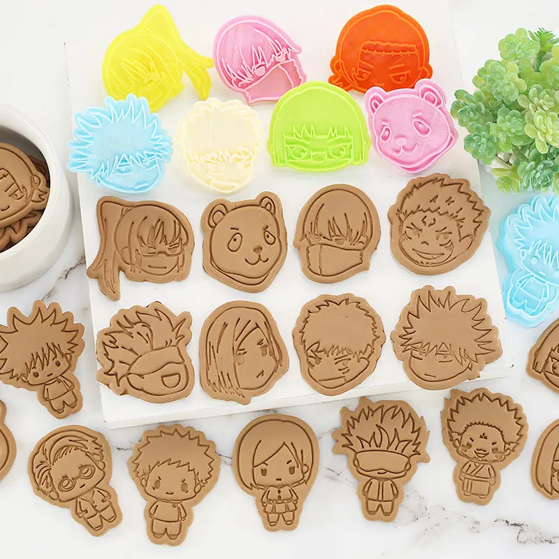 

Japanese Anime theme mantra Huizhan cartoon biscuit mold complete set of household 3D stereo press baking biscuit mold DIY tools