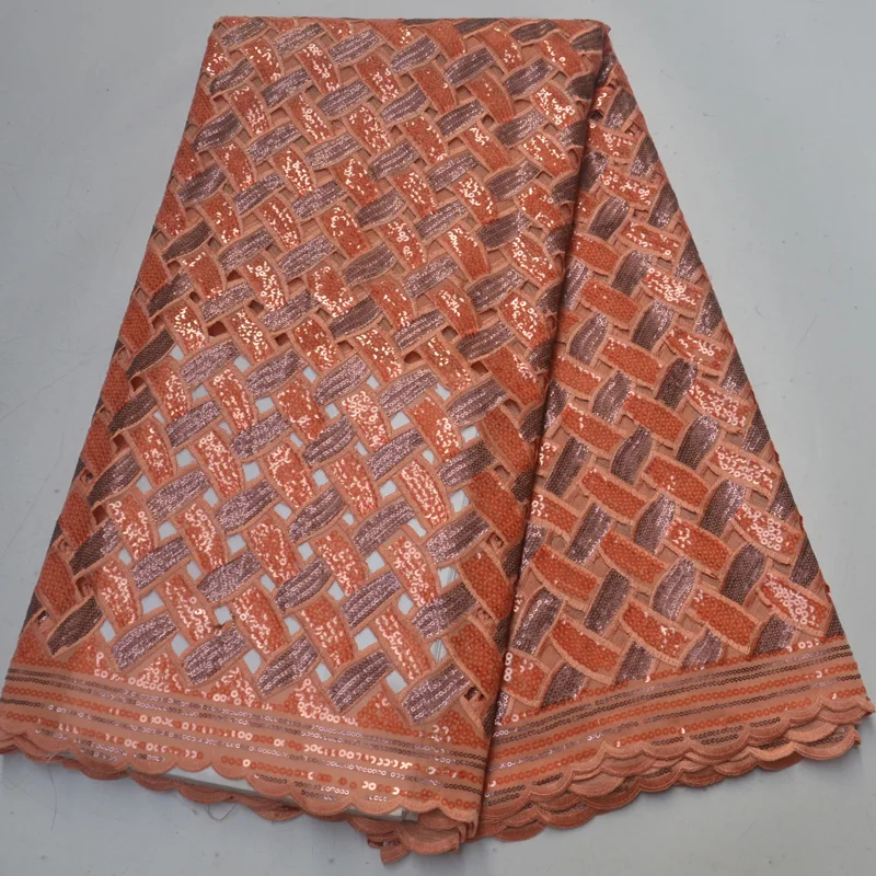5 ярдов/шт.) Высококачественная африканская кружевная ткань ручной работы из