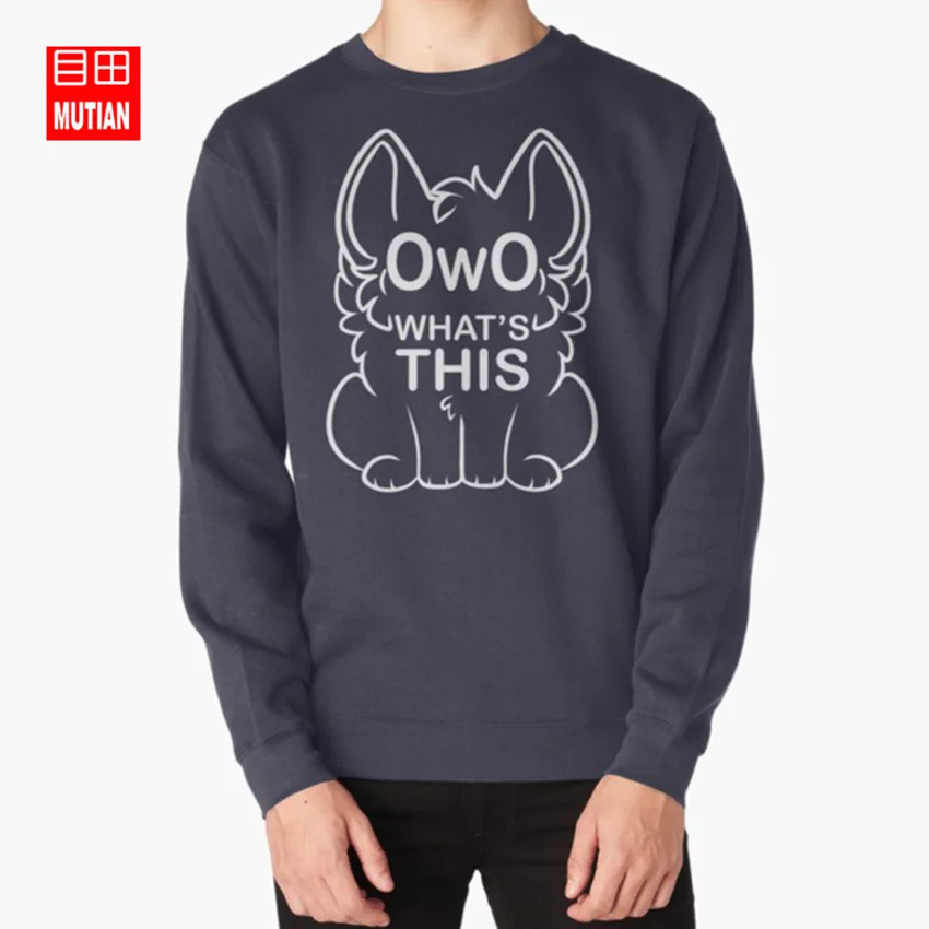 OwO что это?-белые толстовки с текстовым принтом, свитшоты owo whats meme, забавные меховые милые мемы, Интернет-сленг