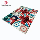 Ковер Bubble Kiss для домашнего декора гостиной в американском стиле, красный, синий флаг, ковер в стиле ретро, 3D мягкий ковер для спальни под заказ