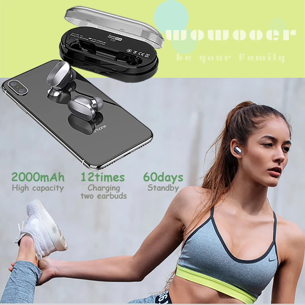 В наличии беспроводные наушники bluetooth для упражнений бег Вождение