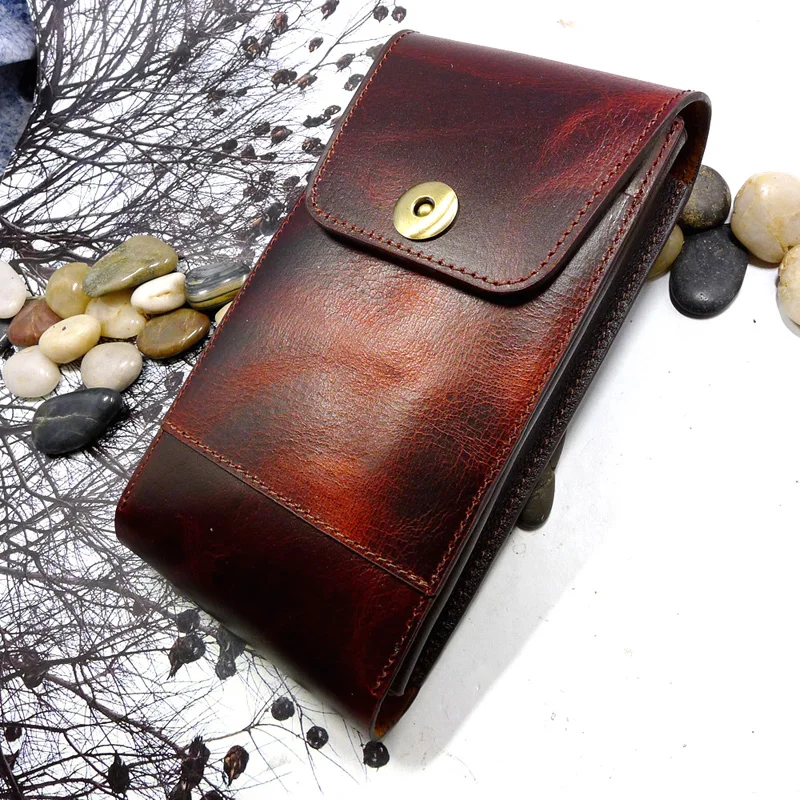 Универсальный Вертикальный чехол для телефона из натуральной кожи blongk с двумя