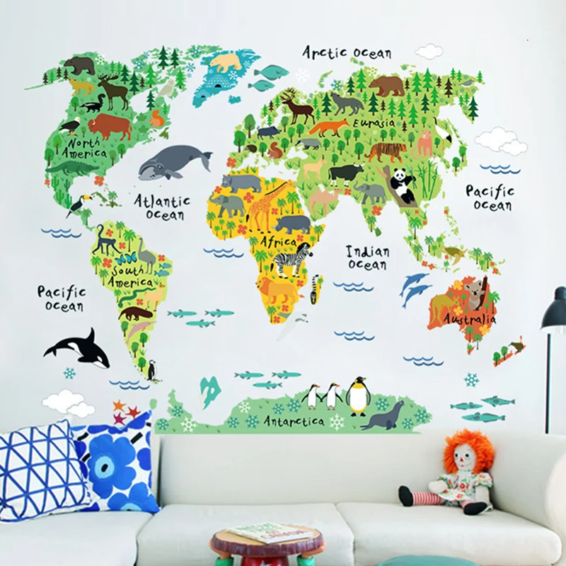 Наклейка на стену в виде животного 60 х90 см|Наклейки стену| |