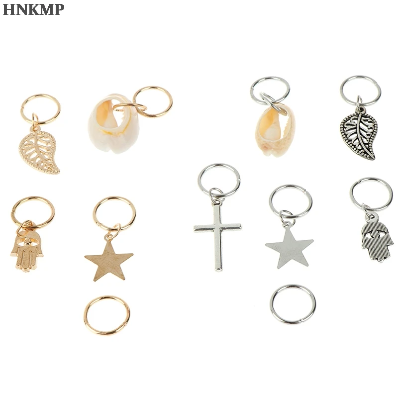 

5pcs/bag Twist Braid Hair Ornament For Women Charming Alloy Circle Hoop Personality Braid DIY Pendant Hair Accessories