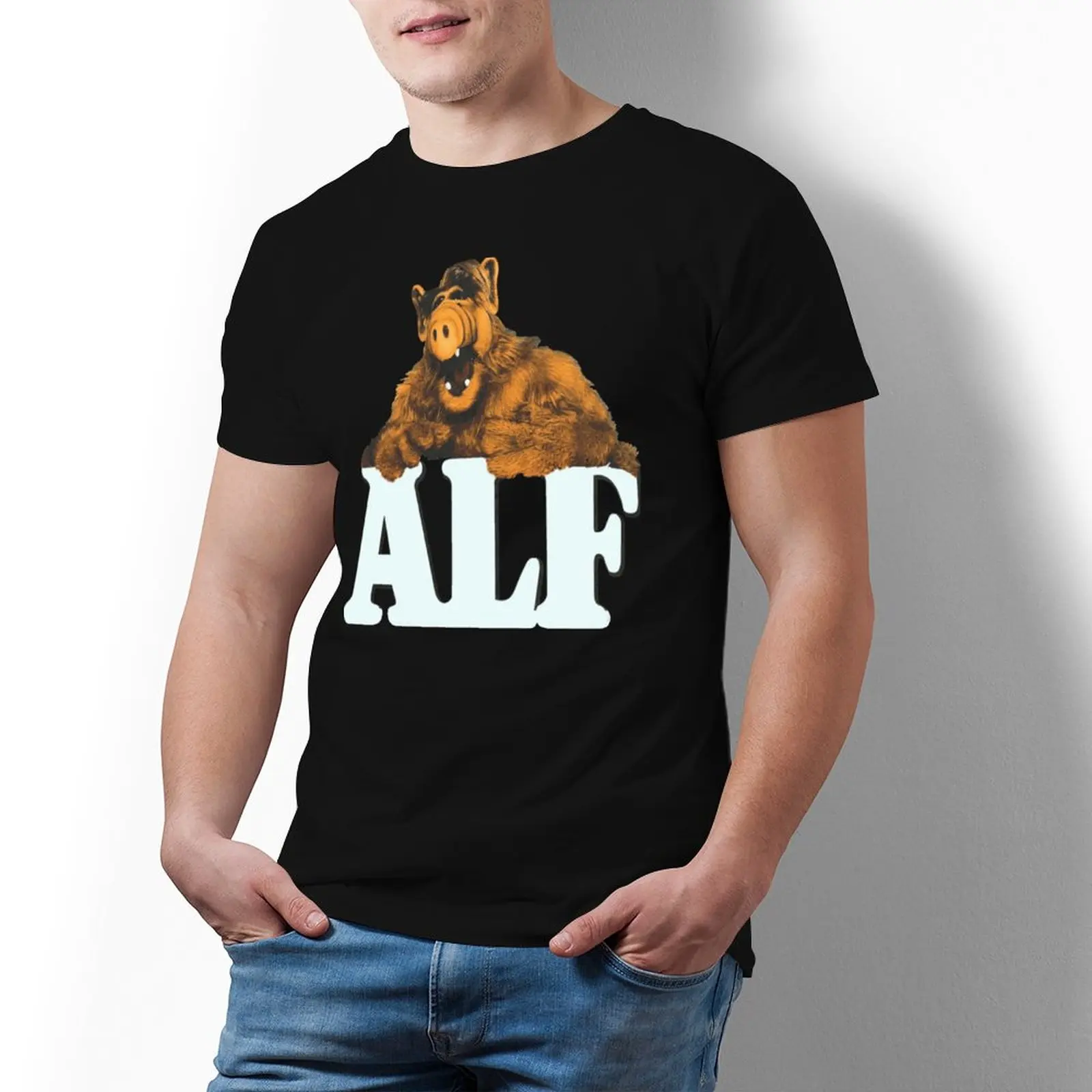ALF TV Serie T Hemd Schrei Spaß 100 Prozent Baumwolle T-Shirt Übergroßen Gedruckt T-shirt Männer