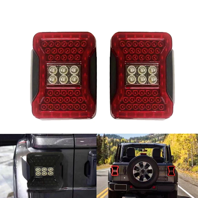 LED Tail Lights Smoke red For Jeep Wrangler 2007-2017 JK JKU With Break Back Up Light Reverse Turn Parking Signal Lamp Assembly |