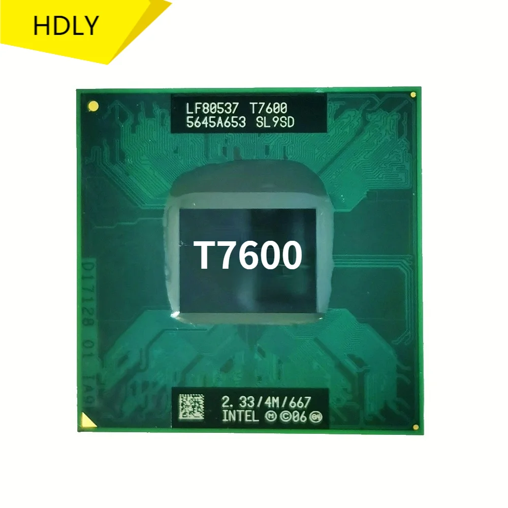 Процессор Intel Core 2 Duo T7600 SL9SD 3 ГГц двухъядерный двухпотоковый ЦПУ 4 Мб 34 Вт Разъем M /