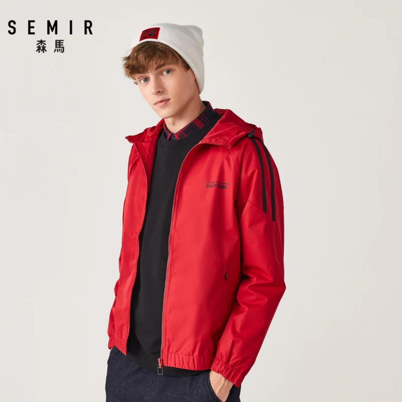 Куртка SEMIR мужская с капюшоном свободная ветровка принтом в гонконгском стиле |