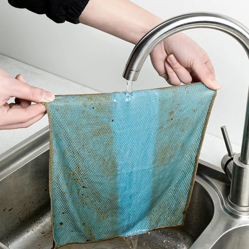 

12Pcs Glass Cleaning Cloth Dishcloth Lint Free for Windows Cars Kitchen Mirrors Traceless Reusable Fish Scale Rags