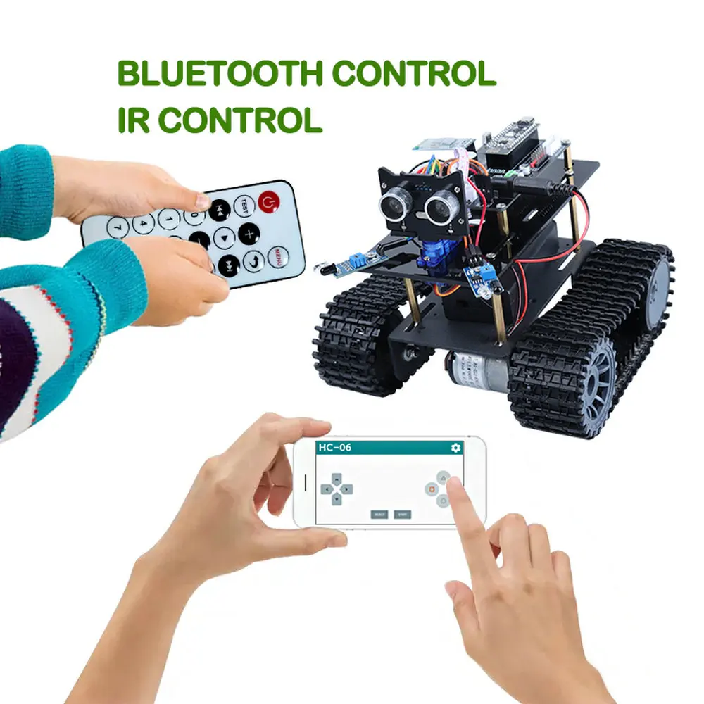 New SmarTank Robot Car Kit IR control for Arduino Nano DIY Education Programming Learning with Tutorial | Электроника