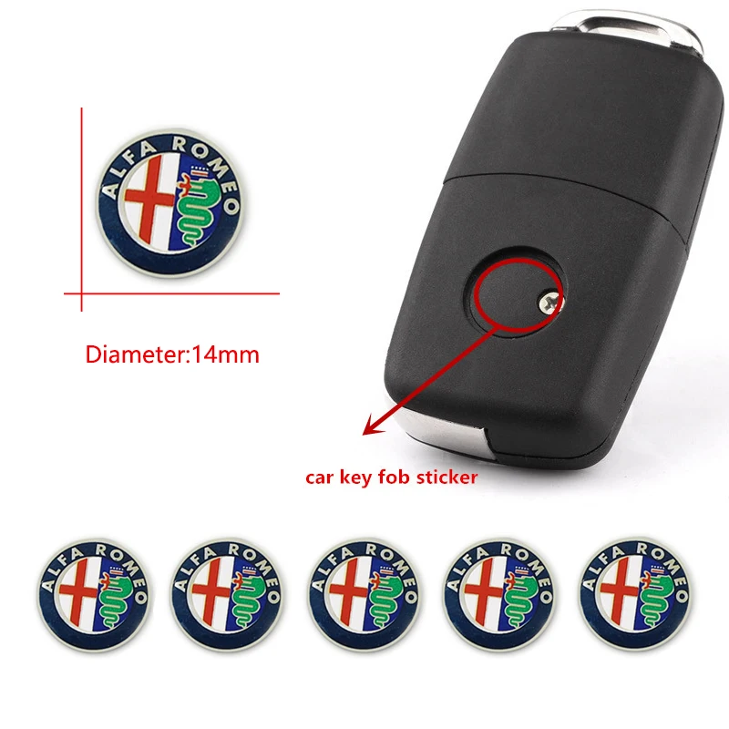 5 шт. автомобильные наклейки с логотипом на ключ дистанционного управления для Alfa