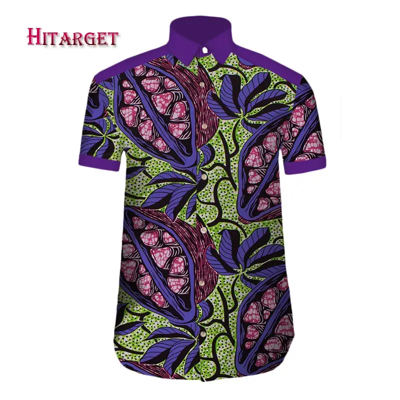 Мужская рубашка 2018 Новая африканская мужская одежда с коротким рукавом Дашики