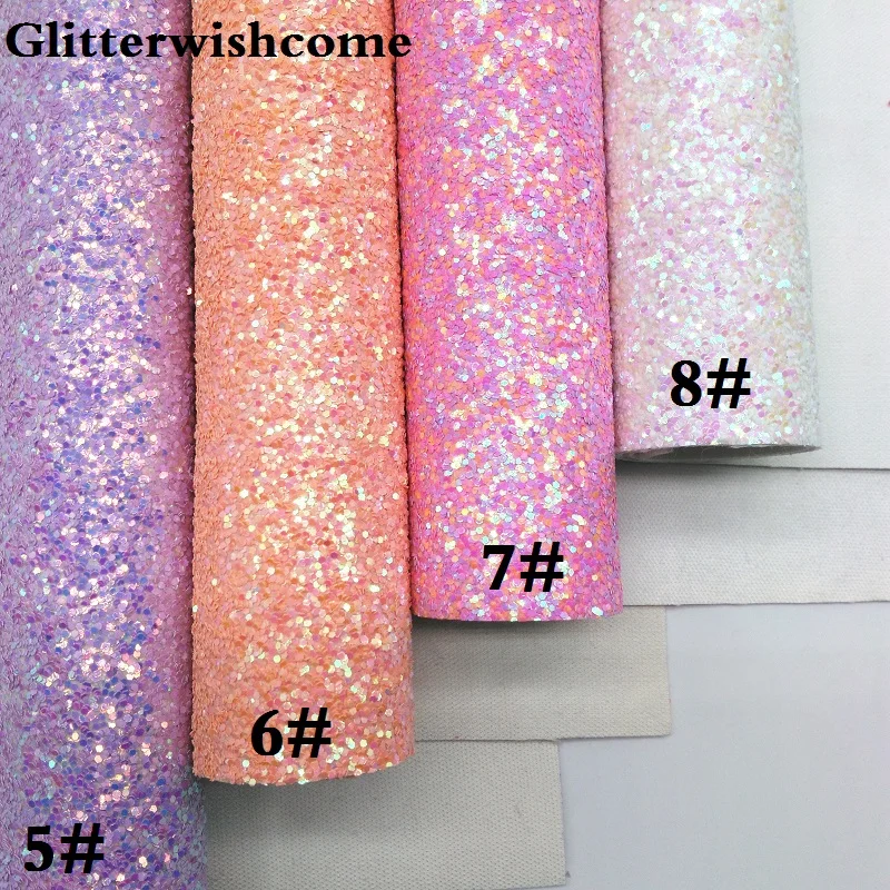 Рулон из искусственной кожи Glitterwishcome 30 х134 см блестящая ткань крупная