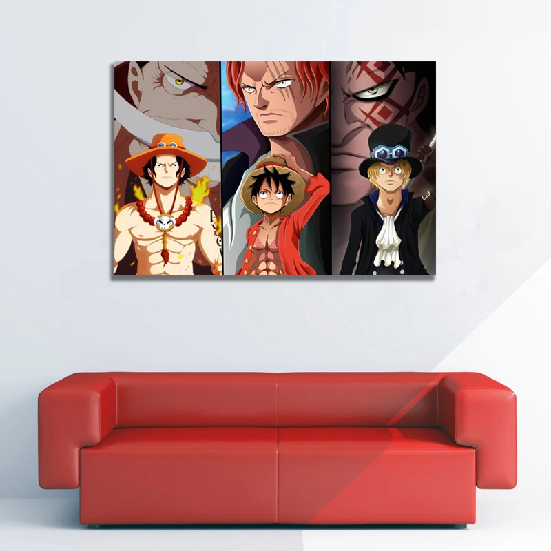 

Poster Anime One Piece Figures Gaze Canvas Painting Wall Art Nature Home Decoration for Living Room and Bedroom Frameless Style