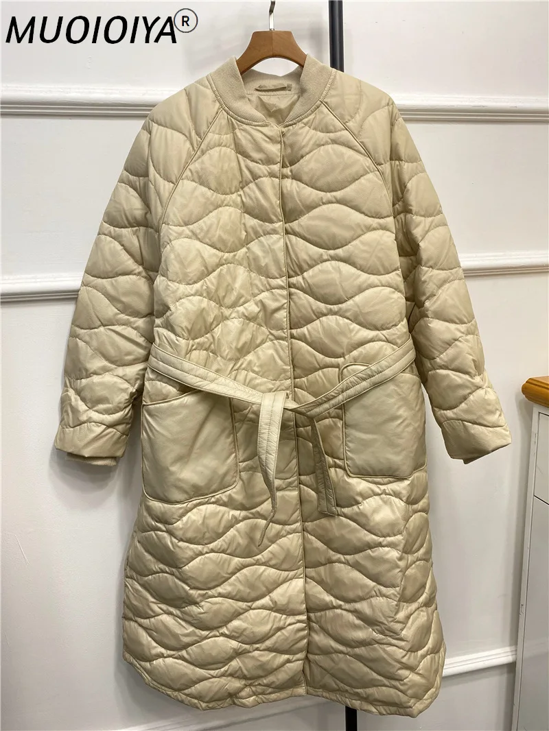 

Winter New Women Coat O-neck Lace-up Three Colors Female Down Jacket